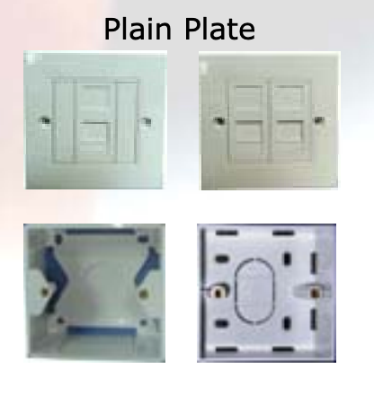 FPP-2-PP-i-Net Networks Face Plate PVC 2 Port Plain Plate Plain Holder