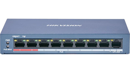 NETWORK SWITCH-HIKVISION-DS-3E0109P-E/M-8 PORT UNMANAGED POE